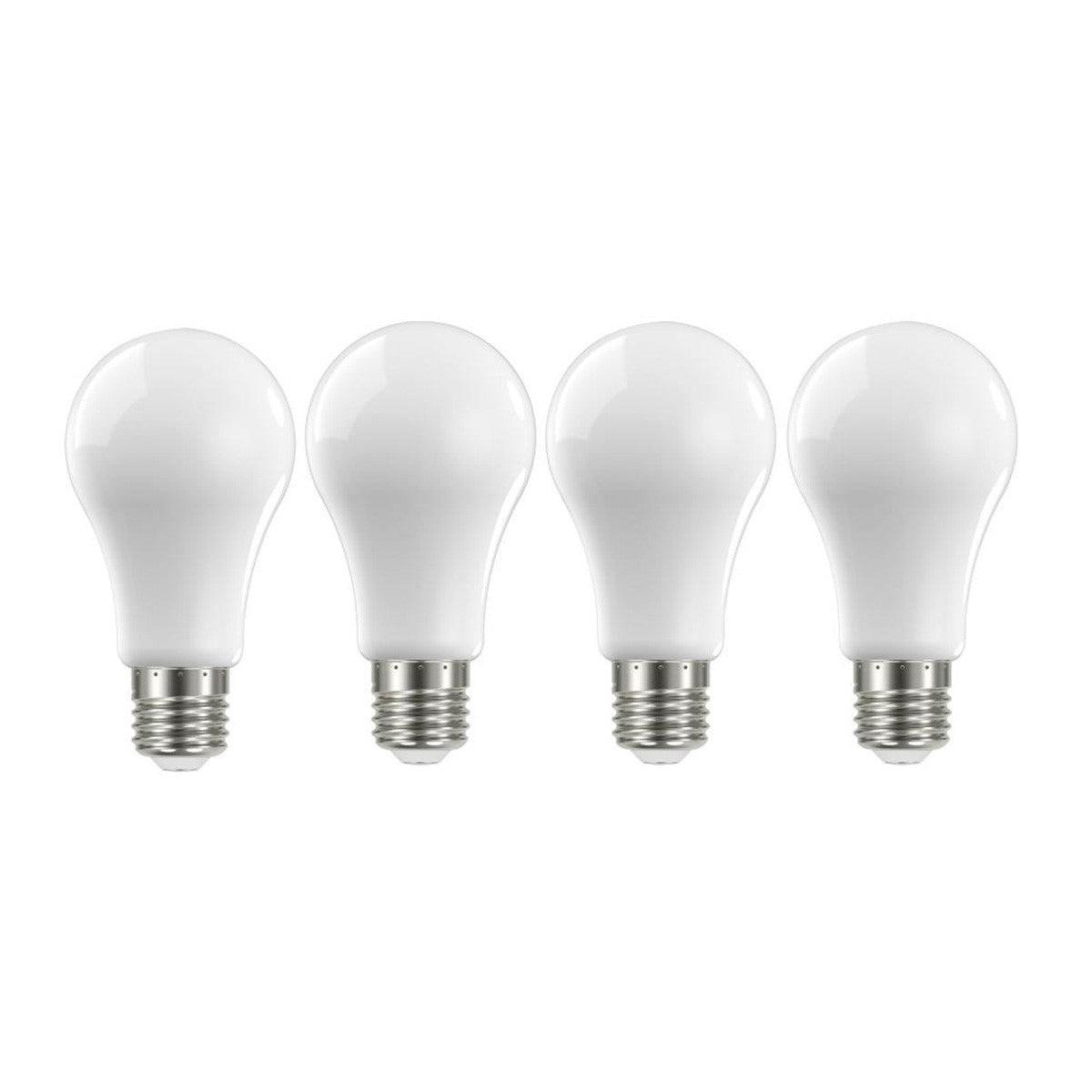 A19 LED Bulb, 100W Equivalent, 14 Watt, 1500 Lumens, 3000K, E26 Medium Base, Frosted Finish, Pack Of 4 - Bees Lighting