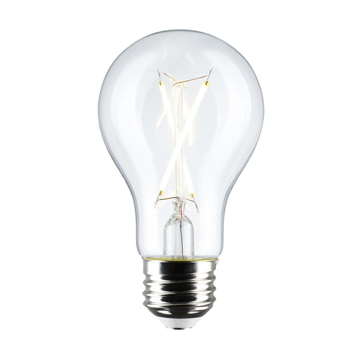 A19 LED Bulb, 5 Watt, 450 Lumens, 2700K, E26 Medium Base, Clear Finish, Pack Of 4