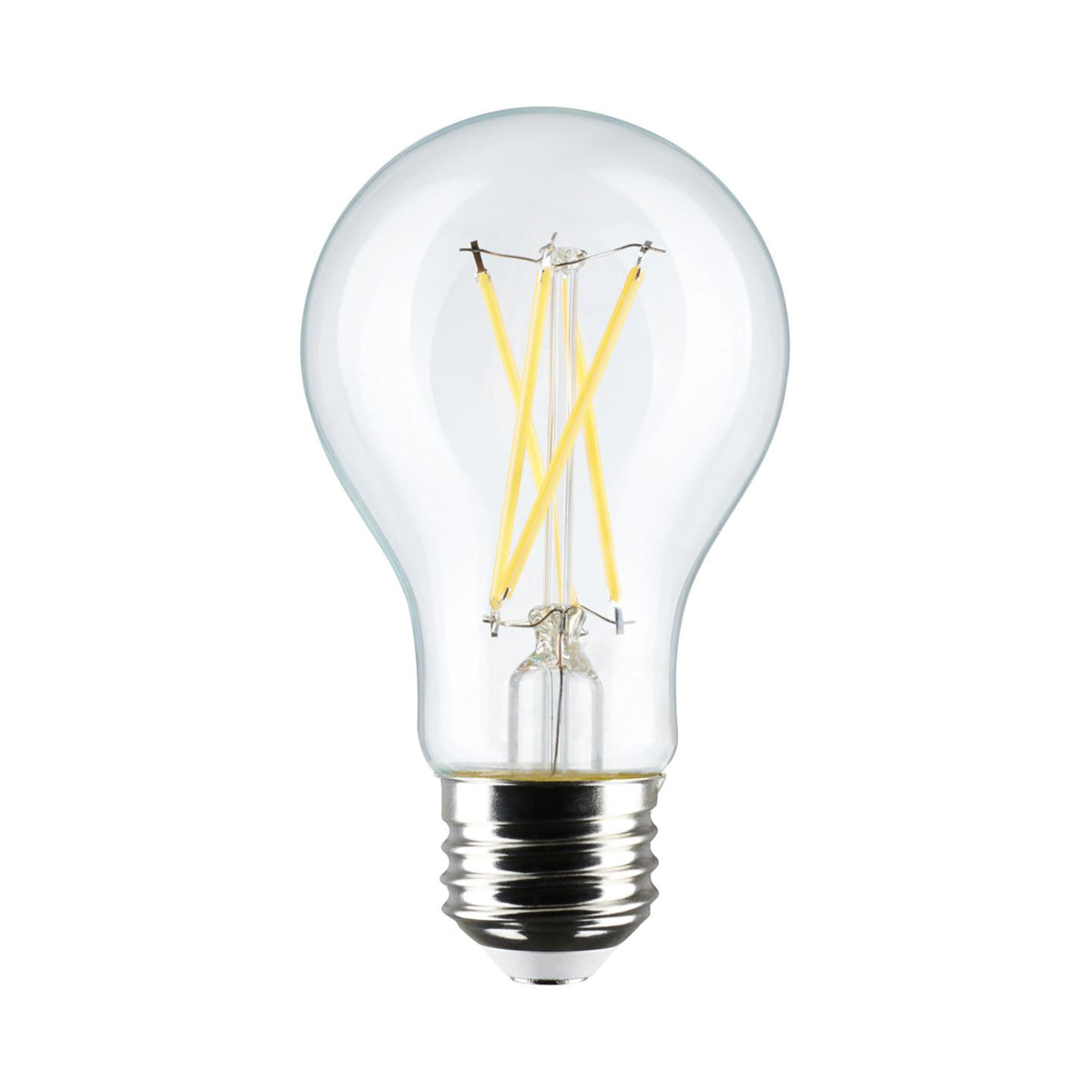 A19 LED Filament Bulb, 60W Equal, 8 Watts, 800 Lumens, 5000K, E26 Medium Base, Clear, Pack of 4 - Bees Lighting
