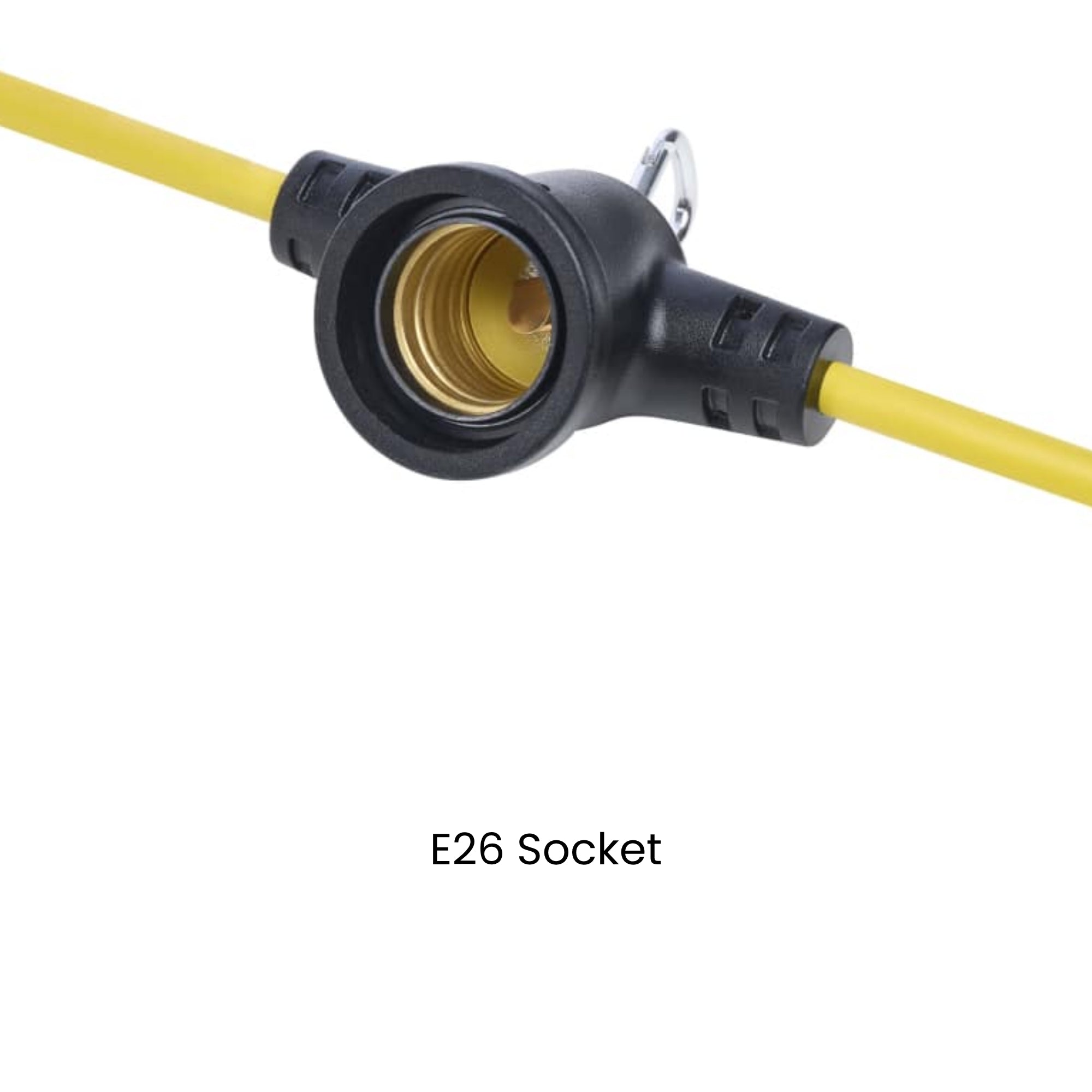 Satco|Nuvo S13093 50-Foot Temporary String Light, 5-Socket, 750W Max Capacity, 120V, Linkable, Yellow