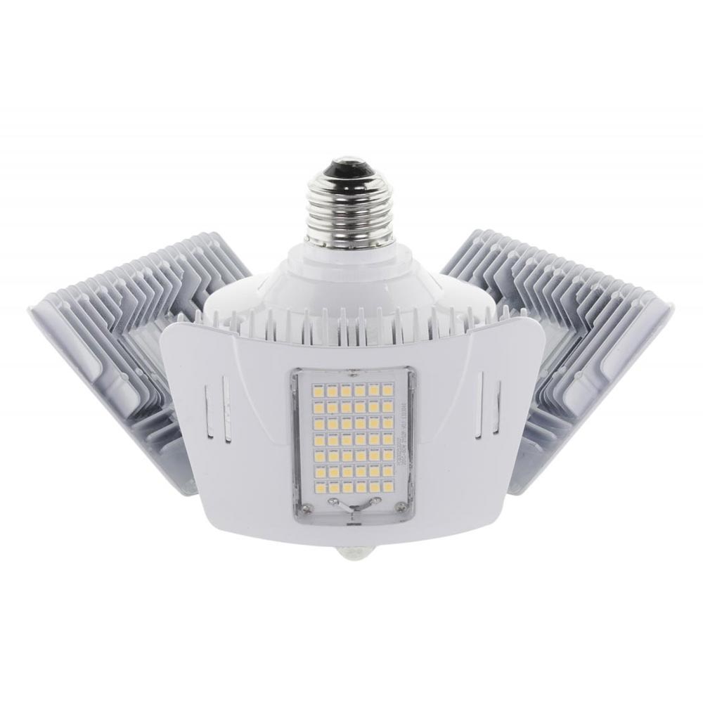 LED Garage Light Bulb with Motion Sensor, 5,880 lumens, 3 Adjustable Panels, 4000K Cool White, E26 Base