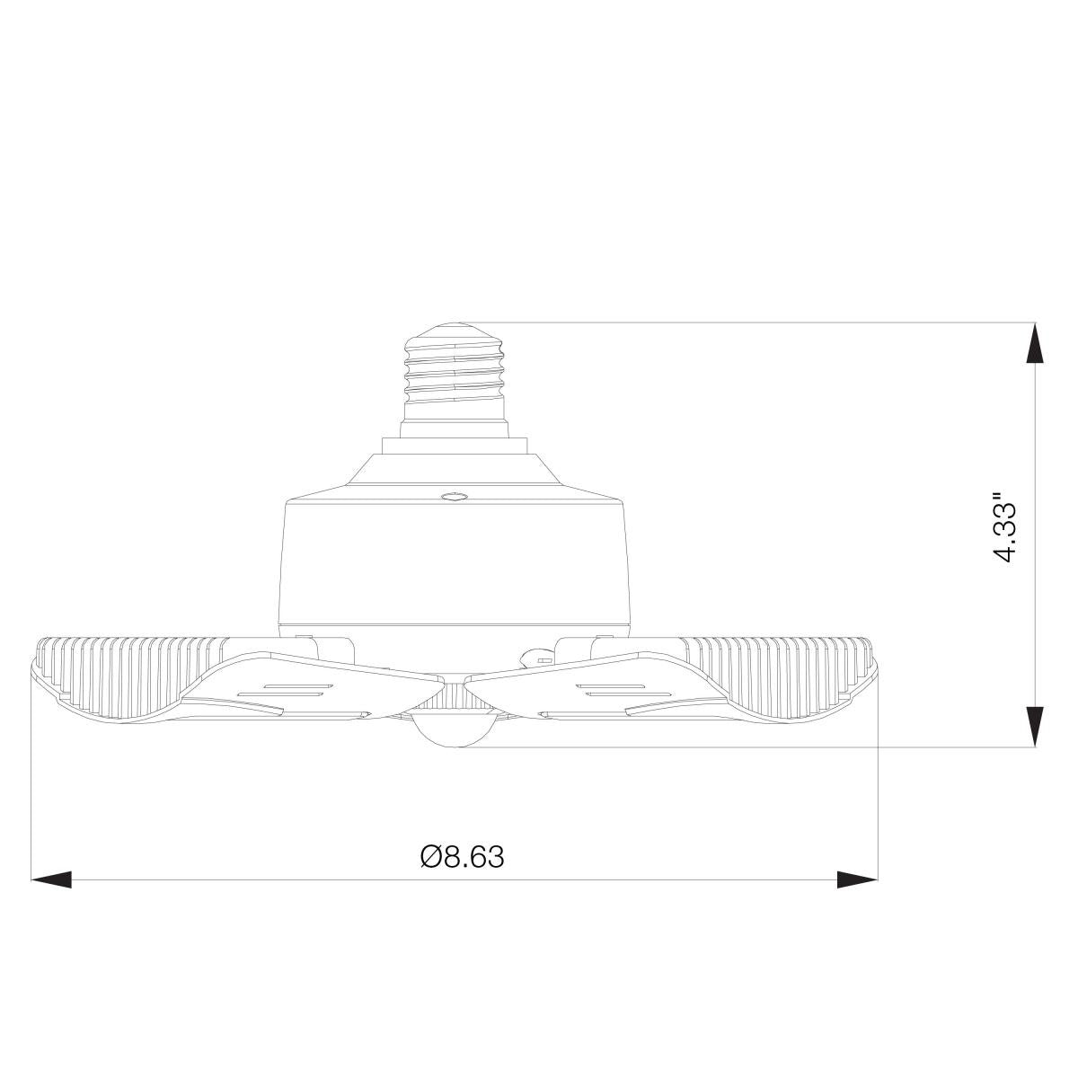 Adjustable LED Utility Light with Motion Sensor, 60 Watts, 5900 Lumens, 4000K, E26 Base, 120-277V - Bees Lighting
