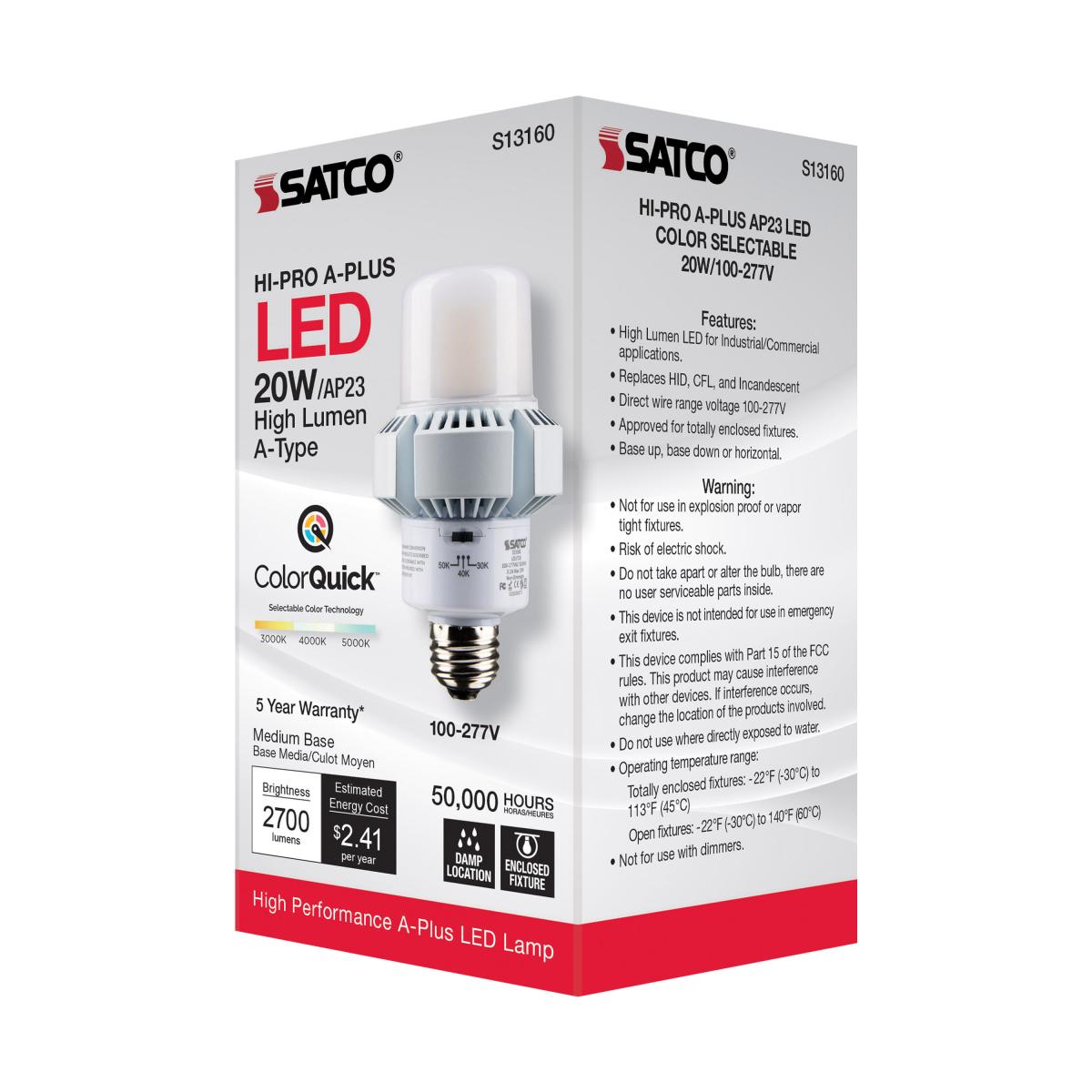 A-Plus 23 LED HID Retrofit Bulb, 20 Watts, 2600 Lumens, Selectable CCT, E26 Base, 120-277V - Bees Lighting