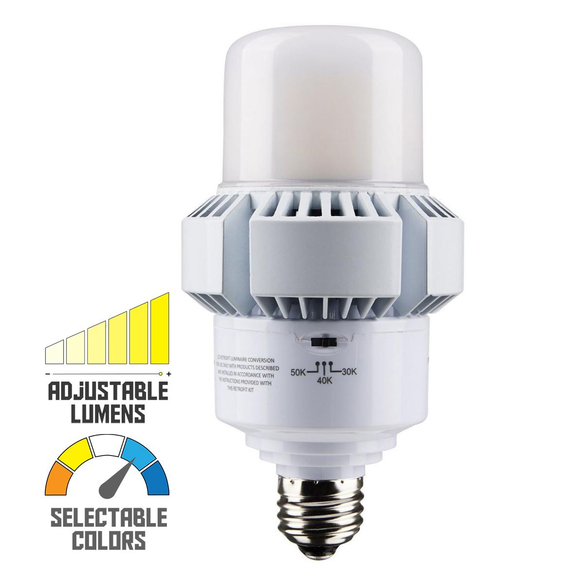 A-Plus 28 LED HID Retrofit Bulb, 17W|35W, 4550 Lumens, Selectable CCT, E26 Base, 120-277V - Bees Lighting