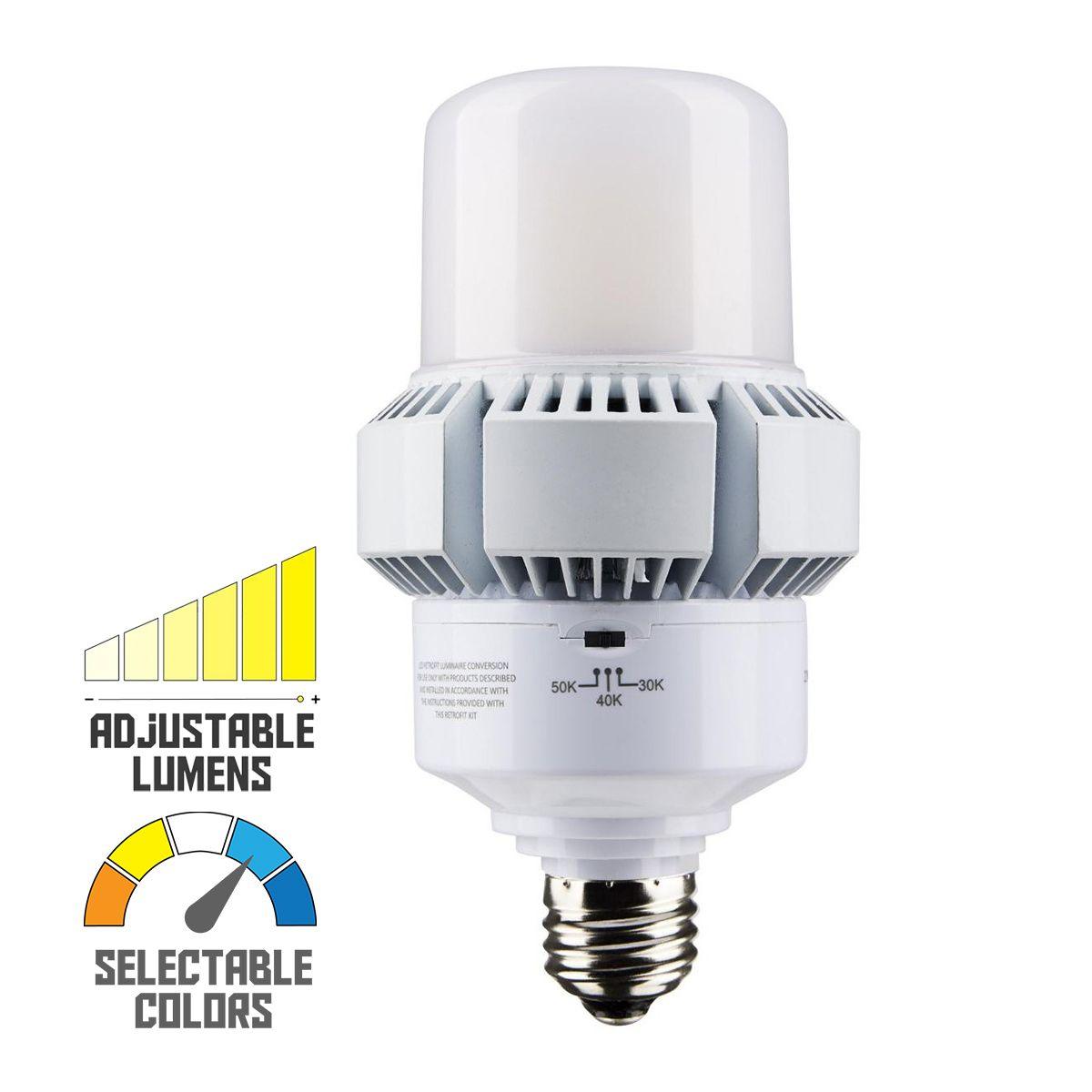 Retrofit LED Corn Bulb, 45W, 5850 Lumens, Selectable CCT, 30K/40K/50K, E26 Base, 120-277V - Bees Lighting
