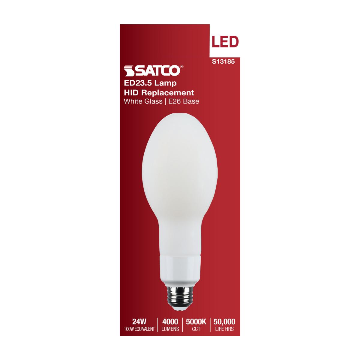 ED23 High Lumen LED Bulb, 24 Watts, 4000 Lumens, 5000K, 100W MH Equal, E26, Frosted, 120-277V - Bees Lighting