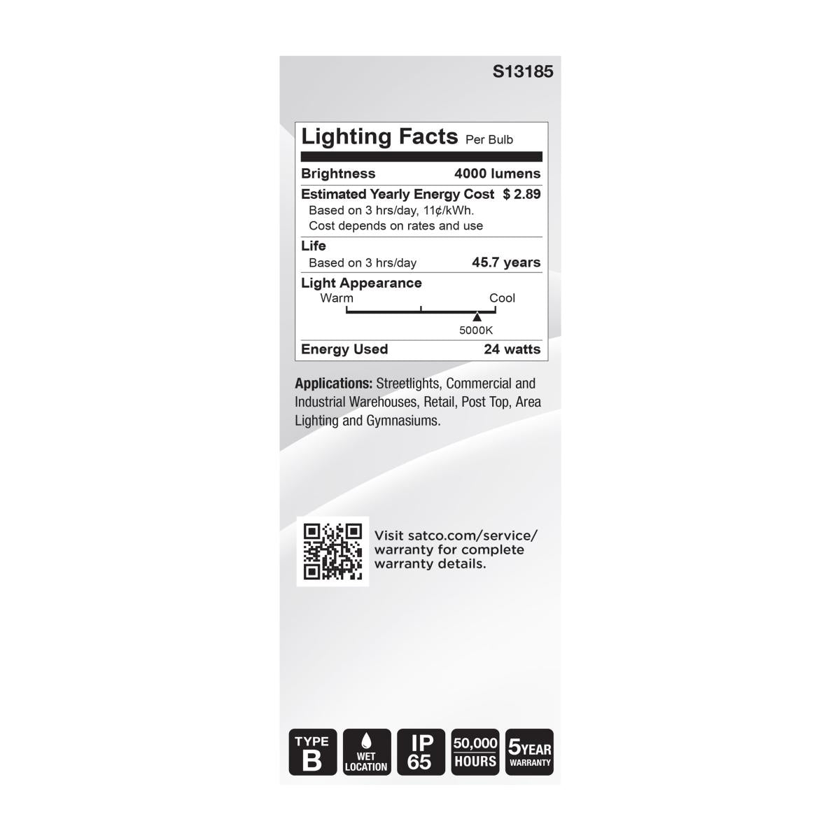 ED23 High Lumen LED Bulb, 24 Watts, 4000 Lumens, 5000K, 100W MH Equal, E26, Frosted, 120-277V - Bees Lighting
