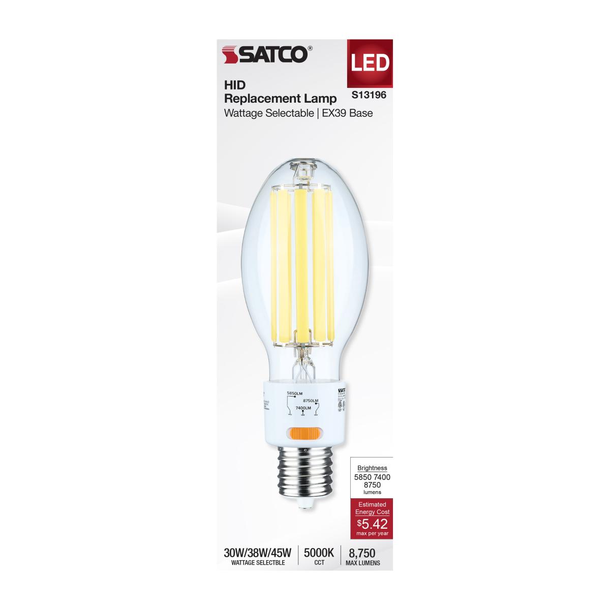 ED28 HID Replacement Lamp, 30W|38W|45W, 8750 Lm, 5000K, 320W MH Equal, EX39 Mogul, 120-277V - Bees Lighting