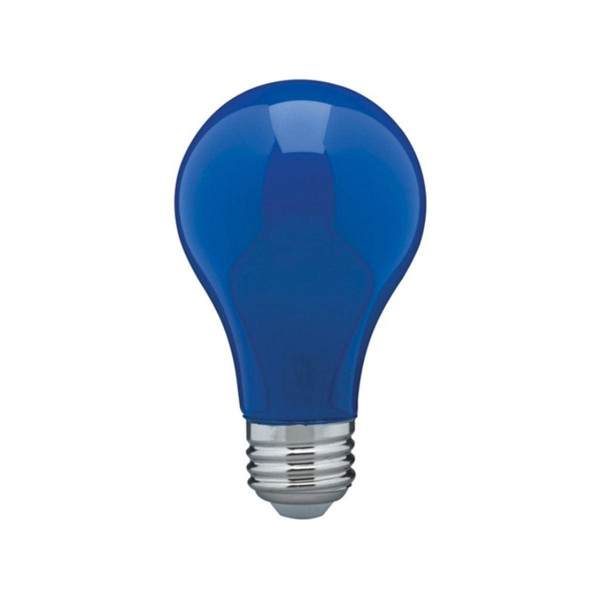 A19 LED Bulb, 100W Equivalent, 8 Watt, Lumens, Blue, E26 Medium Base, Frosted Finish - Bees Lighting