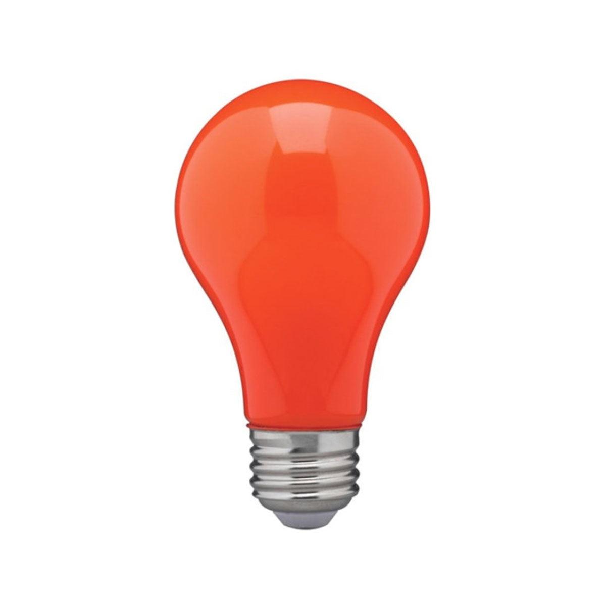 A19 LED Bulb, 100W Equivalent, 8 Watt, Lumens, Orange, E26 Medium Base, Frosted Finish - Bees Lighting