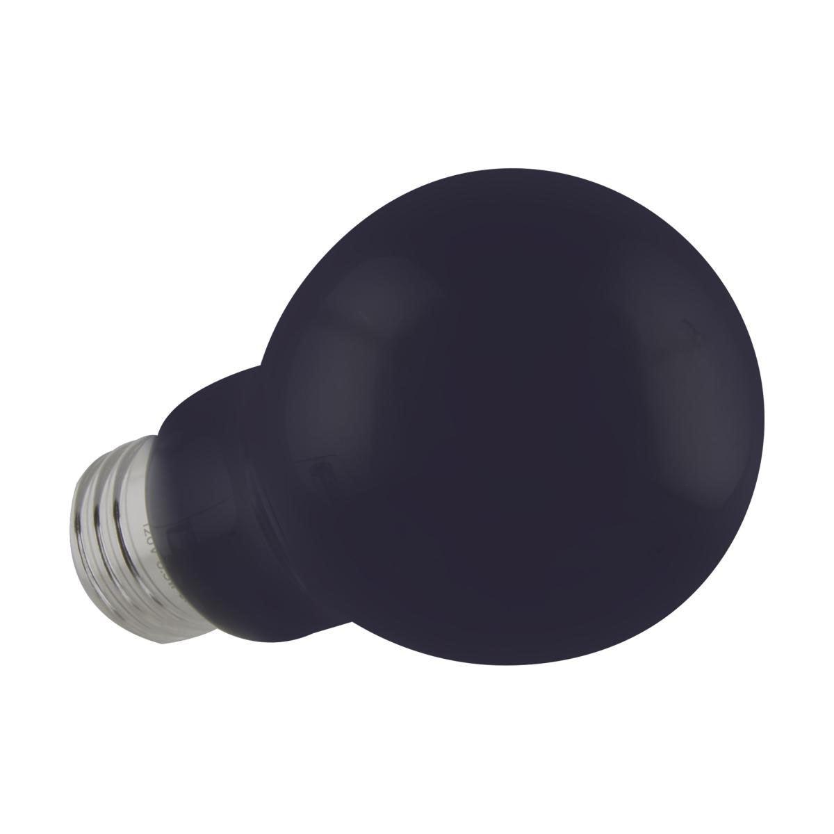 A19 LED Bulb, 100W Equivalent, 7 Watt, 120 Lumens, Black, E26 Base, Frosted Finish - Bees Lighting