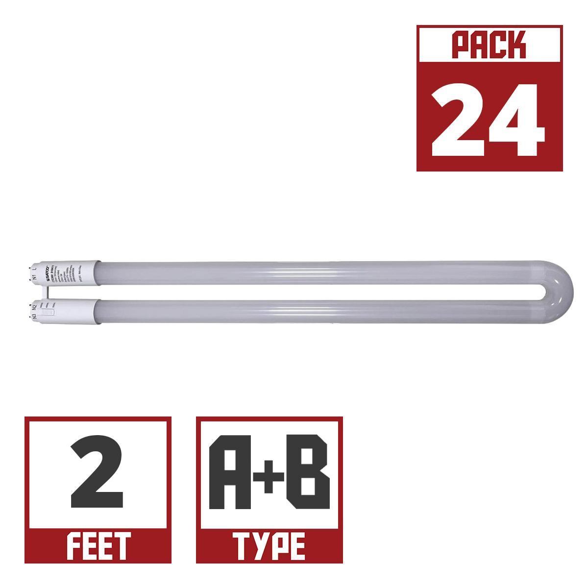 T8 U Bend LED Bulb U1, 13 Watt, 1975 Lumens, 35K/40K/50K, Repalces F31T8/U1, Type A+B (Case Of 24)