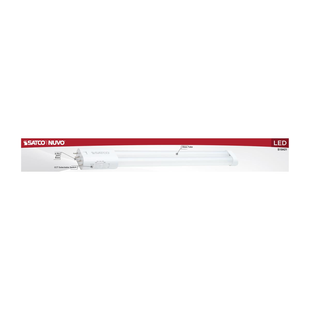 4 Pin PLL LED Lamp, 10 Watts, 1250lm, Ballast Bypass, 3000K to 6500K, 2G11 Base - Bees Lighting