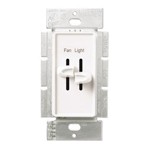 Skylark Dual Slide 3-Speed Fan and Light Control, Single Pole, White - Bees Lighting