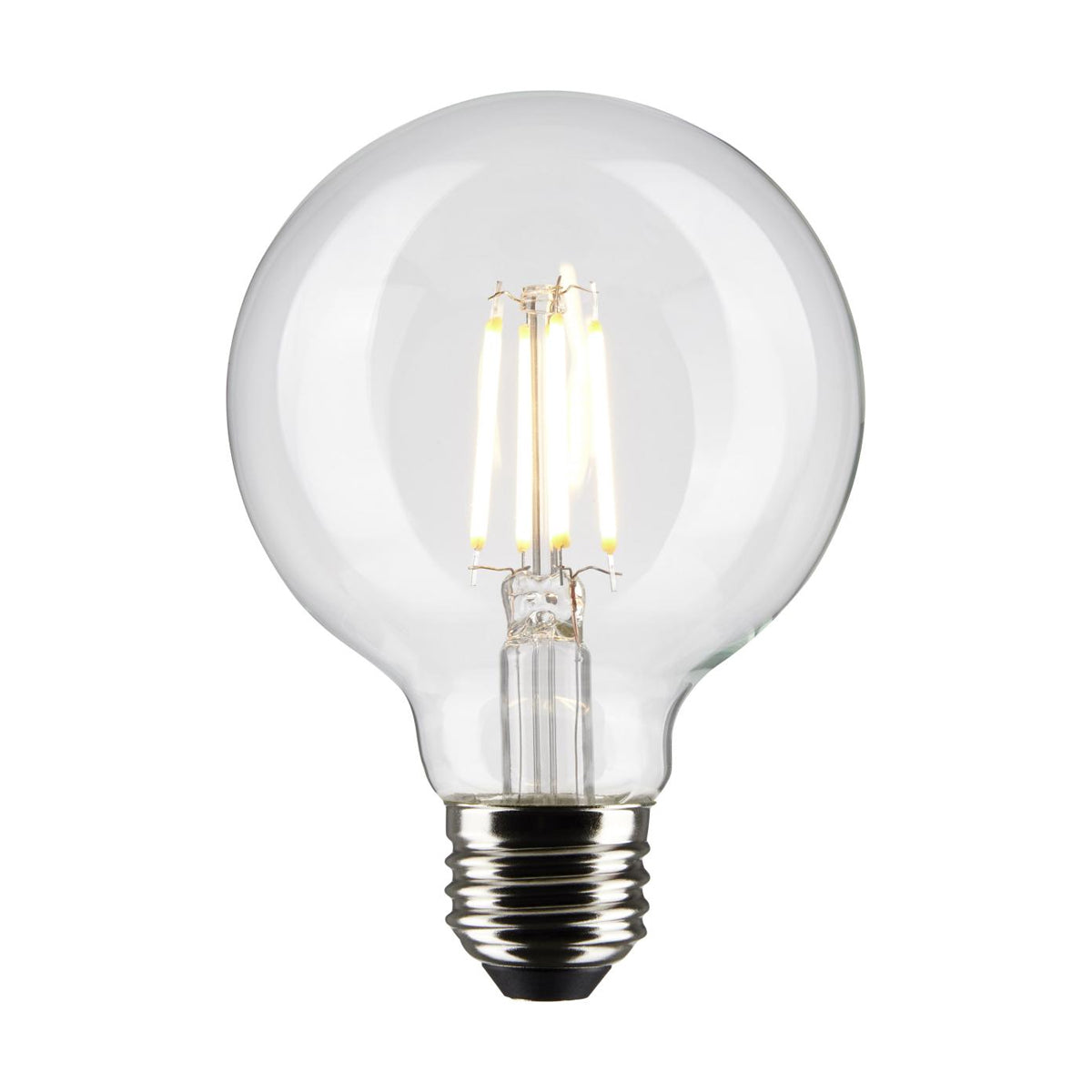 G25 Filament LED Globe Bulb, 5 Watts, 350 Lumens, 3000K, E26 Medium Base, Clear, Pack of 2 - Bees Lighting