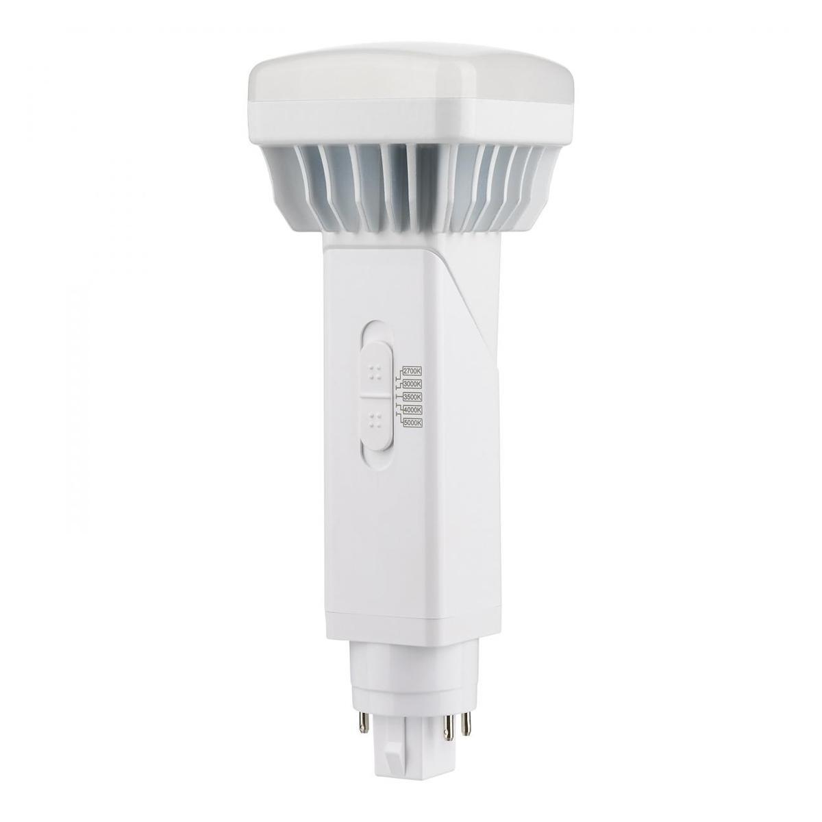 4 Pin PL LED Bulb, 16 Watt 1800 Lumens, Selectable CCT 2700K to 5000K, Universal, Replaces 42W CFL, G24q Base, Direct Or Bypass