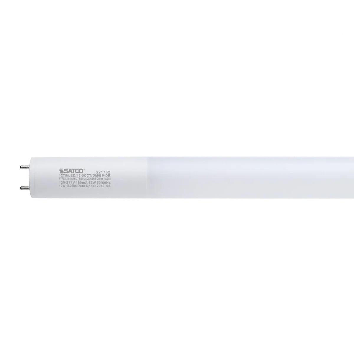 4ft LED T8 Tube, 12 Watts, 1800lm, 3000K to 6500K, Type A+B, Single|Dual End, Glass with PET Coating - Bees Lighting