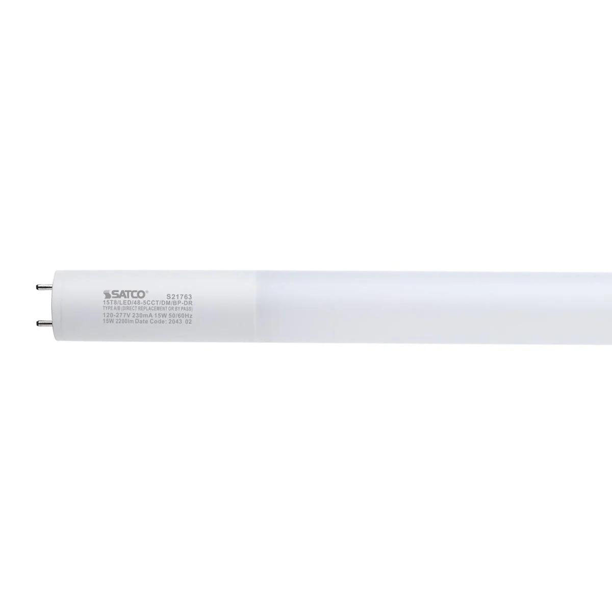 4ft LED T8 Tube, 15 Watts, 2200lm, 3000K to 6500K, Type A+B, Single|Dual End, Glass with PET Coating - Bees Lighting