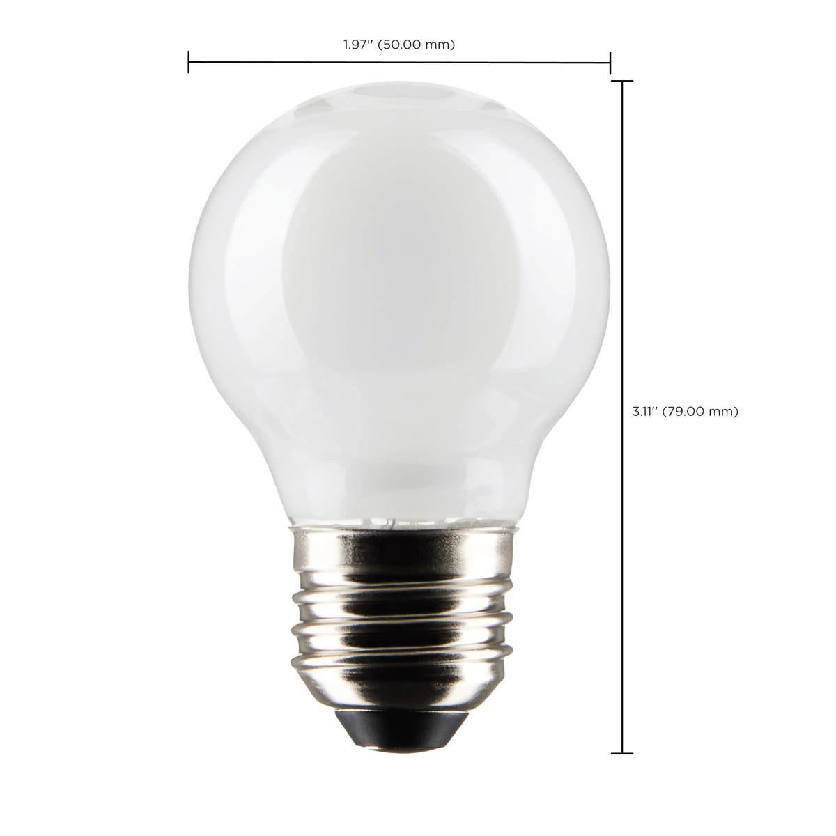 G16.5 LED Globe Bulb, 5W, 350 Lumens, 40W Equal, 2700K, E26 Base, Frosted, Pack of 2 - Bees Lighting