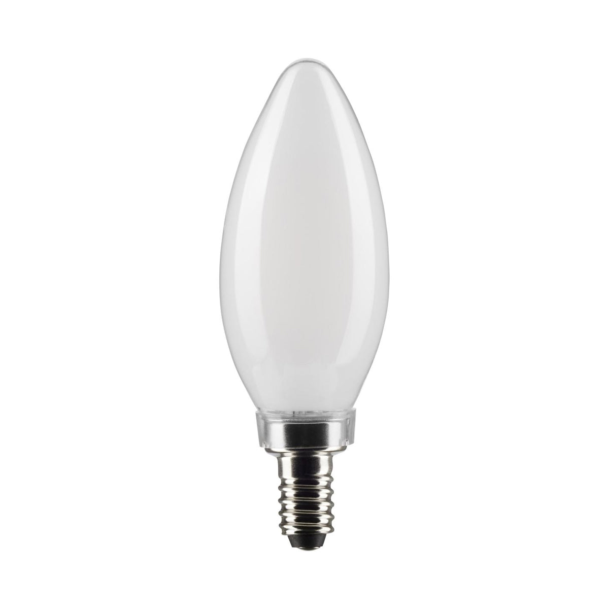 B11 Candle LED Bulb, 60W Equivalent,6 Watt, 500 Lumens, 2700K, E12 Candelabra Base, Frosted Finish, Pack Of 2