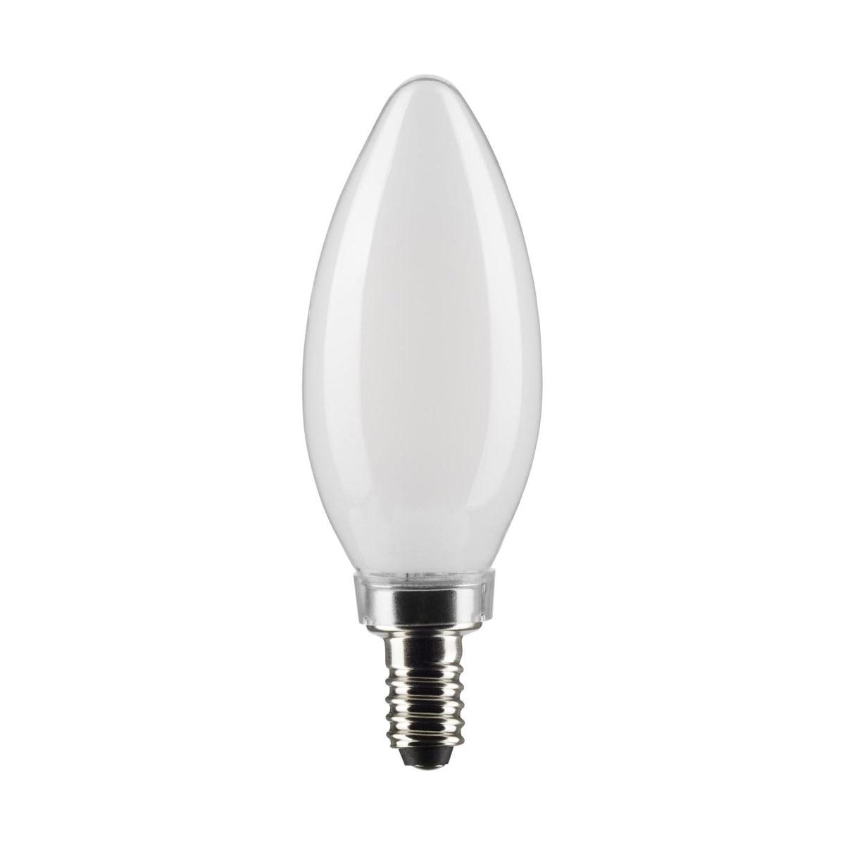 B11 Candle LED Bulb, 60W Equivalent,6 Watt, 500 Lumens, 5000K, E12 Candelabra Base, Frosted Finish, Pack Of 2