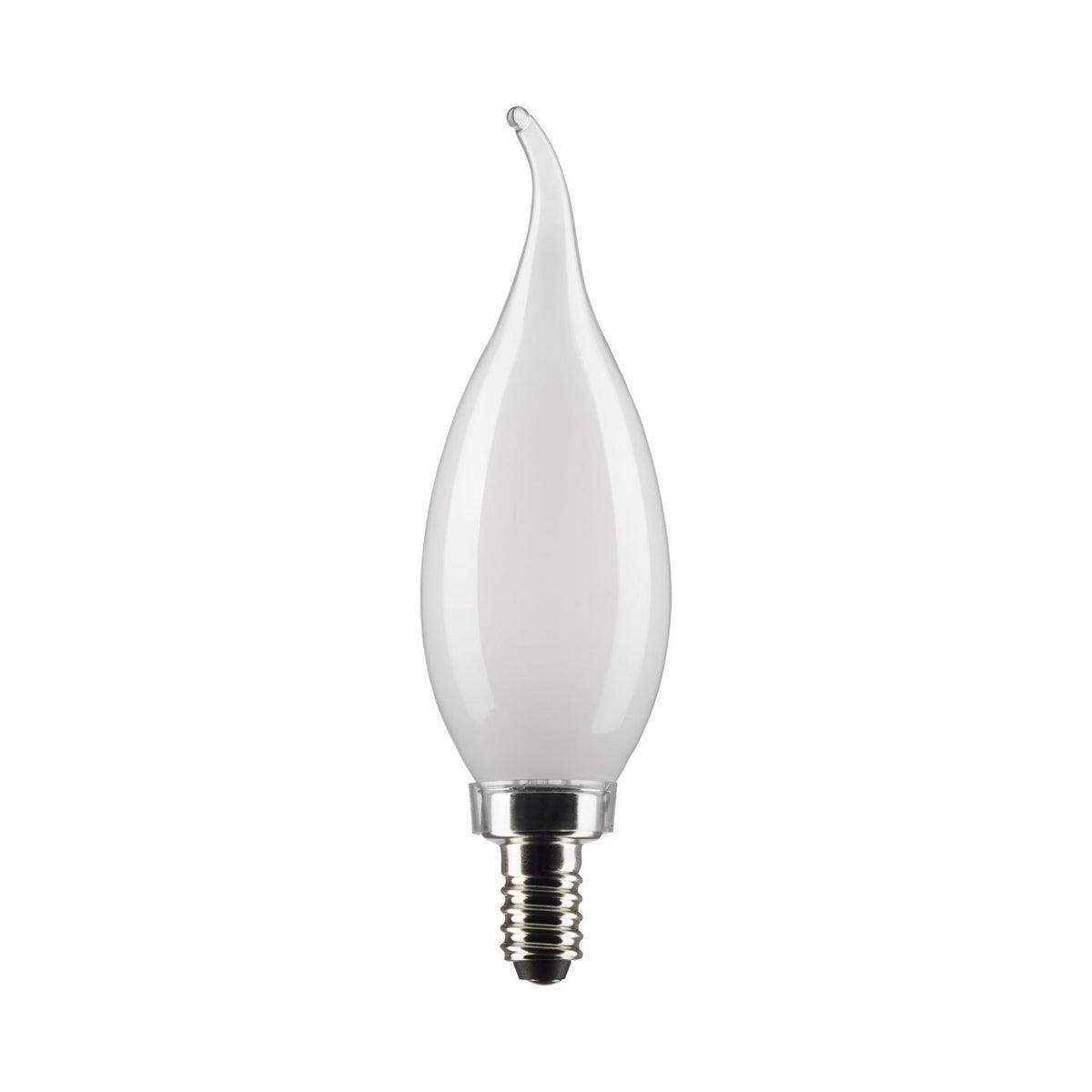 CA10 Candle LED Bulb, 60W Equivalent,6 Watt, 500 Lumens, 2700K, E12 Candelabra Base, Frosted Finish, Pack Of 2 - Bees Lighting