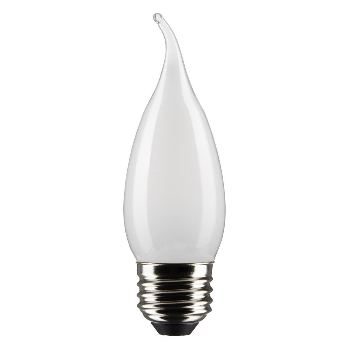 CA10 Candle LED Bulb, 40W Equivalent,4 Watt, 350 Lumens, 2700K, E26 Medium Base, Frosted Finish, Pack Of 2