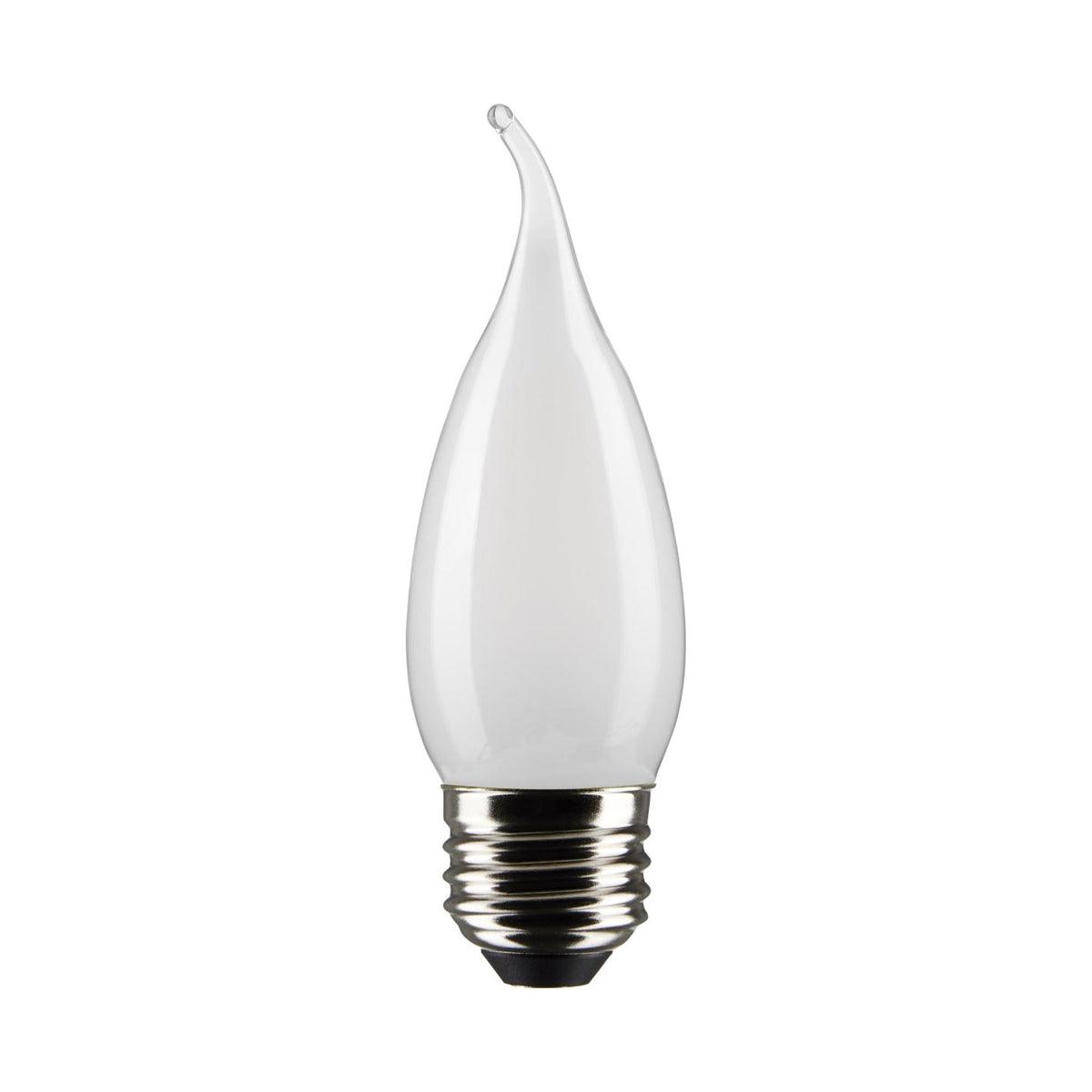 CA10 Candle LED Bulb, 60W Equivalent,6 Watt, 500 Lumens, 2700K, E26 Medium Base, Frosted Finish, Pack Of 2 - Bees Lighting