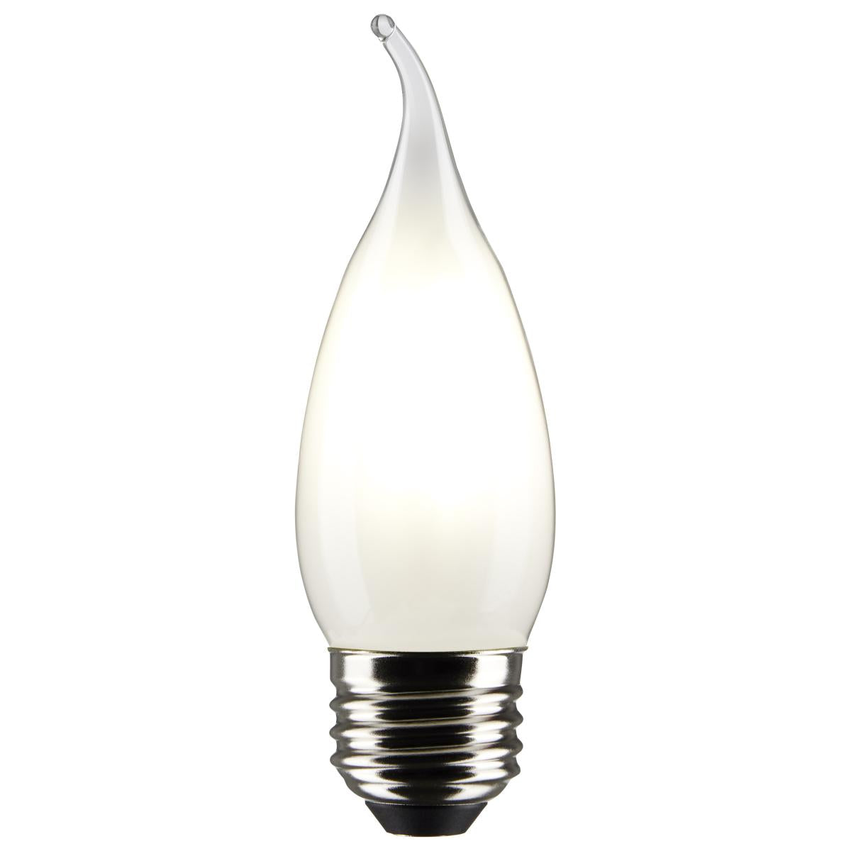 CA10 LED Bulb, 6W, 500lm, 2700K, 60W Equal, E26 Medium Base, Frosted Finish, Pack of 2 - Bees Lighting