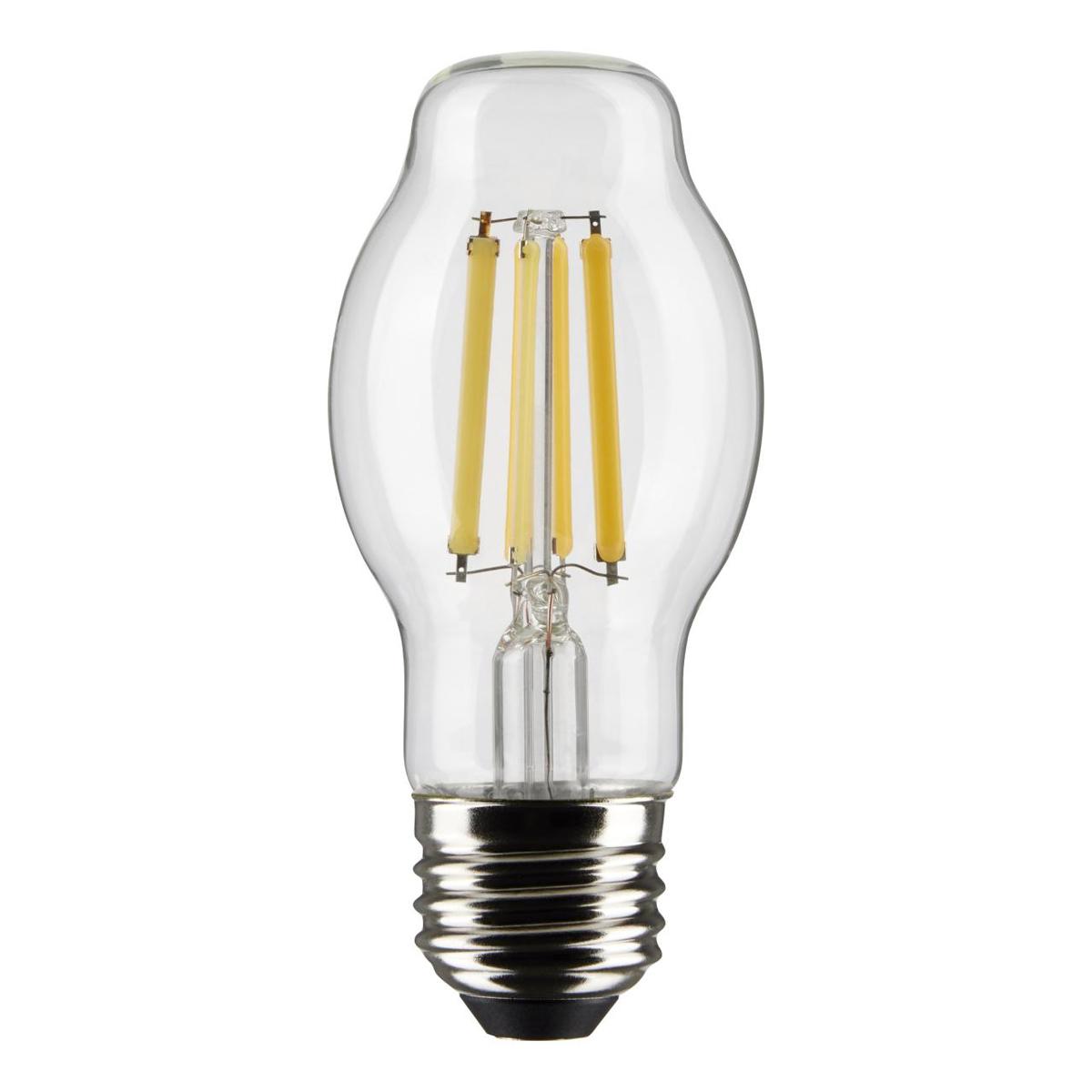 BT15 Bulged Tube Filament LED Bulb, 8 Watt, 800 Lumens, 2700K, E26 Medium Base, Clear Finish, Pack Of 2