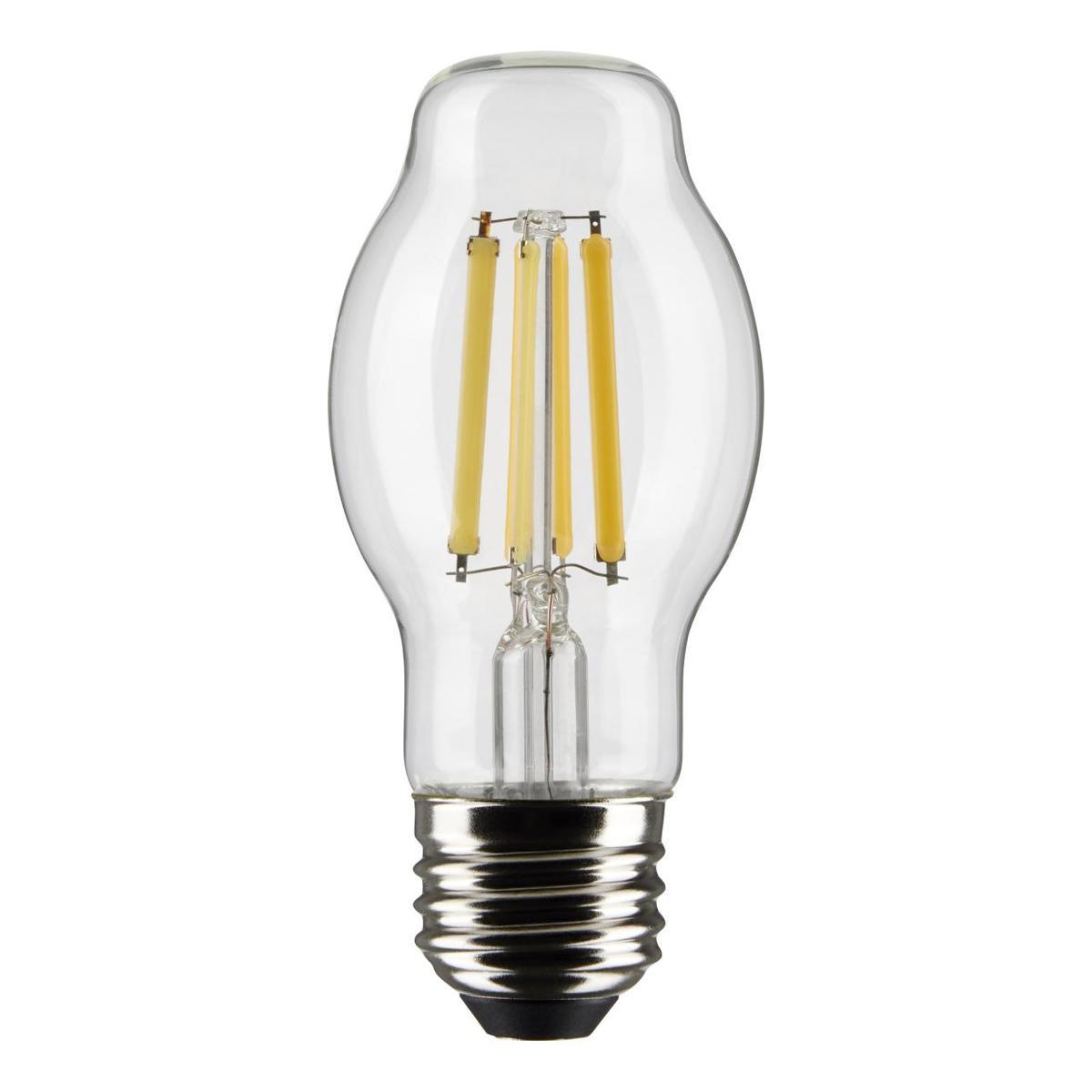 BT15 Bulged Tube Filament LED Bulb, 8 Watt, 800 Lumens, 2700K, E26 Medium Base, Clear Finish, Pack Of 2 - Bees Lighting