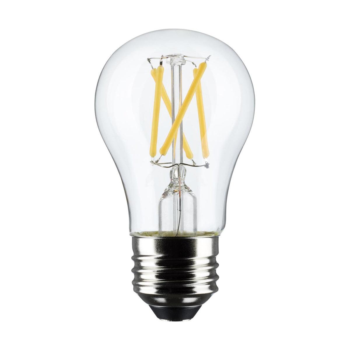A15 Standard Filament LED Bulb, 6 Watt, 450 Lumens, 2700K, E26 Medium Base, Clear Finish, Pack Of 2 - Bees Lighting