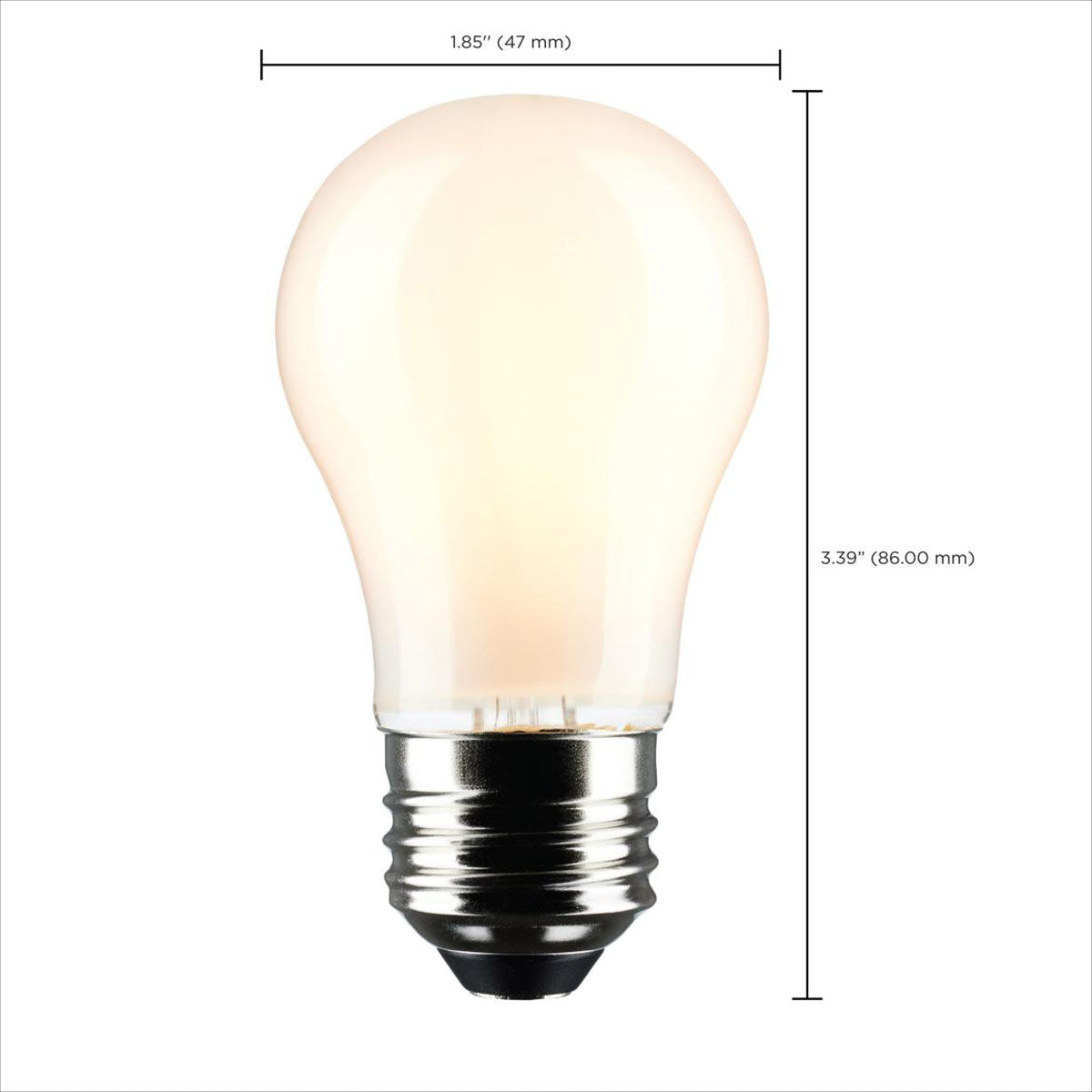 A15 LED Standard Bulb, 6 Watts, 450 Lumens, 2700K, E26 Medium Base, Frosted Finish, Pack of 2 - Bees Lighting