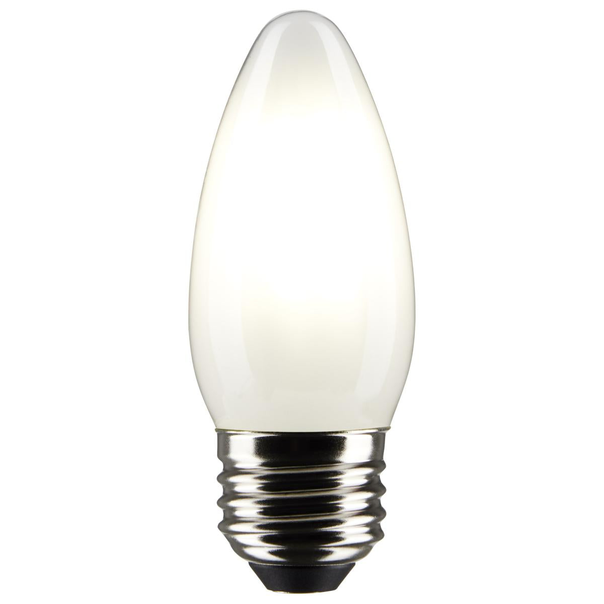 B11 Candle LED Bulb, 6 Watts, 500 Lumens, 5000K, E26 Medium Base, Frosted, Pack of 2 - Bees Lighting