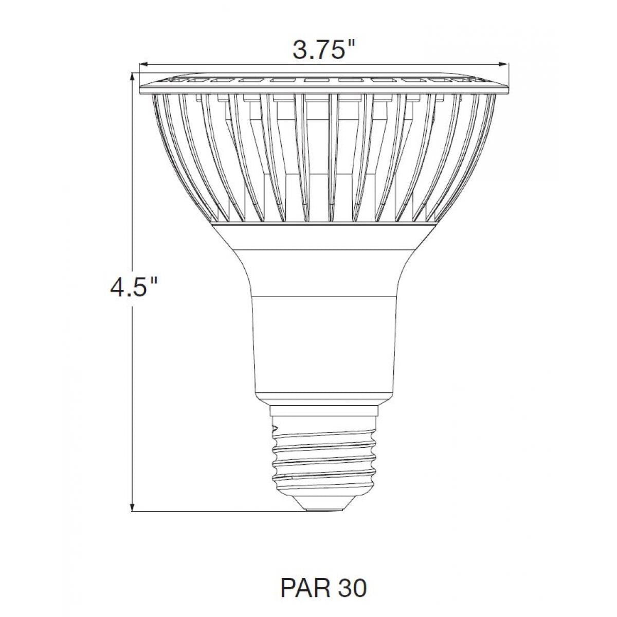 PAR30 Long Neck LED Bulb, 20W, 1800 Lumens, 100W Equal, 3000K, E26 Medium Base, 40° Flood - Bees Lighting