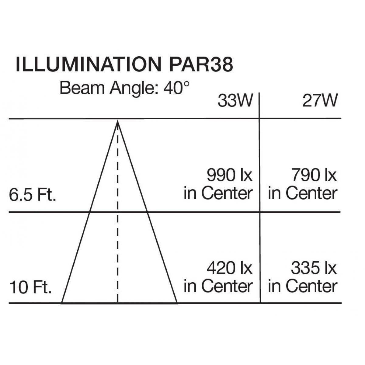 PAR38 Reflector LED Bulb, 33 watt, 3000 Lumens, 3000K, E26 Medium Base, 40 Deg. Flood - Bees Lighting