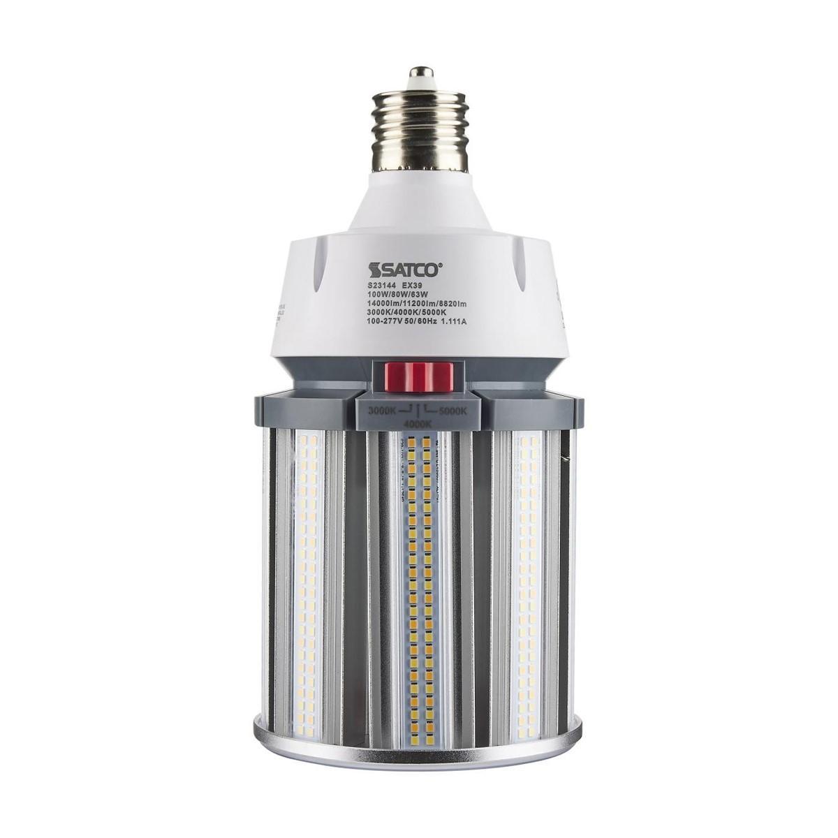Hi-Pro Retrofit LED Corn Bulb, 100W, 14000 Lumens, Selectable CCT, 30K/40K/50K, EX39 Mogul Extended Base, 120-277V