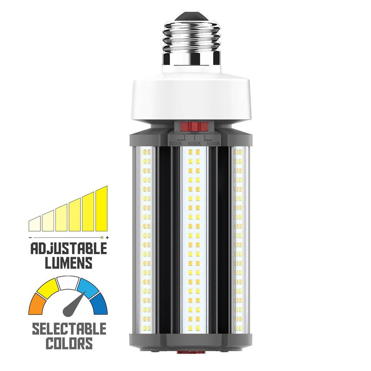 Hi-Pro Retrofit LED Corn Bulb, 36W, 5040 Lumens, Selectable CCT, 30K/40K/50K, E26 Base, 120-277V