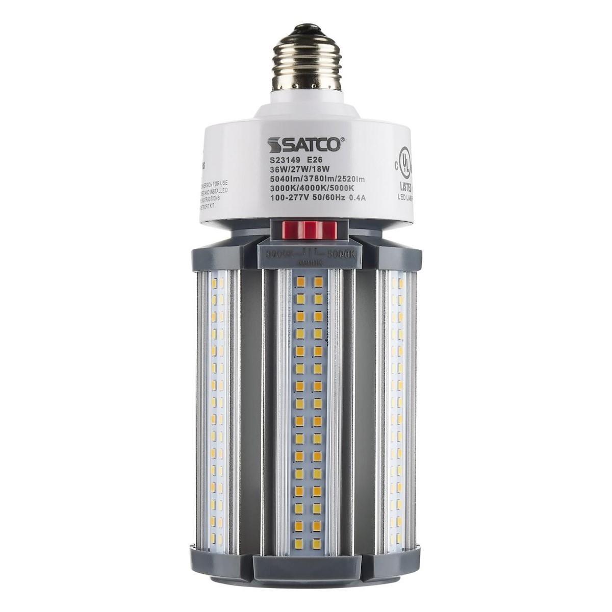 Hi-Pro Retrofit LED Corn Bulb, 36W, 5040 Lumens, Selectable CCT, 30K/40K/50K, E26 Base, 120-277V - Bees Lighting