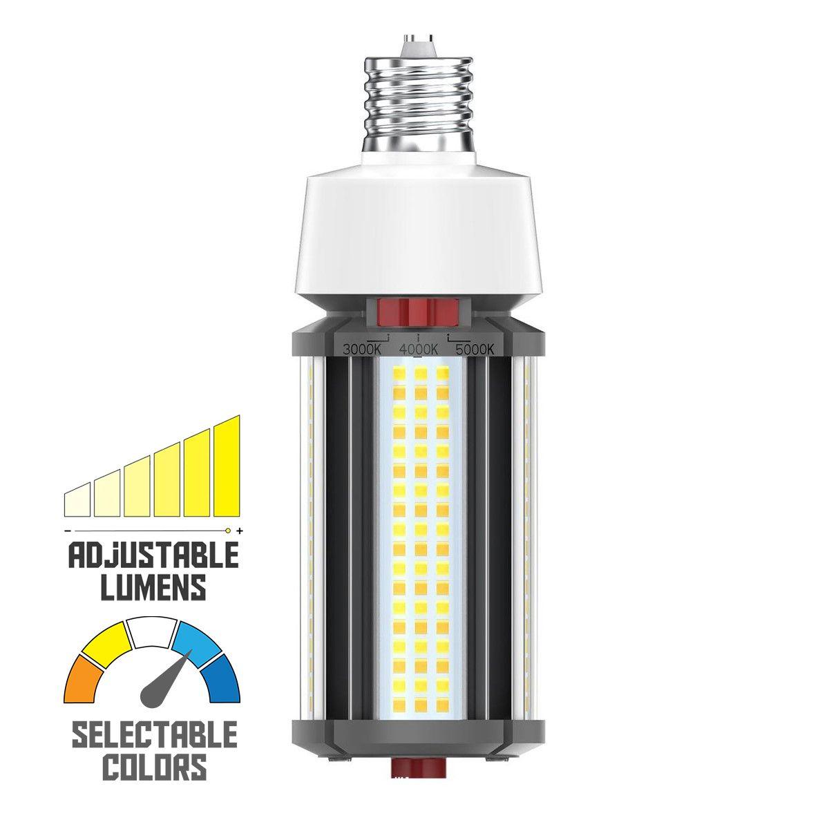 Hi-Pro Retrofit LED Corn Bulb, 27W, 3780 Lumens, Selectable CCT, 30K/40K/50K, EX39 Mogul Extended Base, 120-277V - Bees Lighting