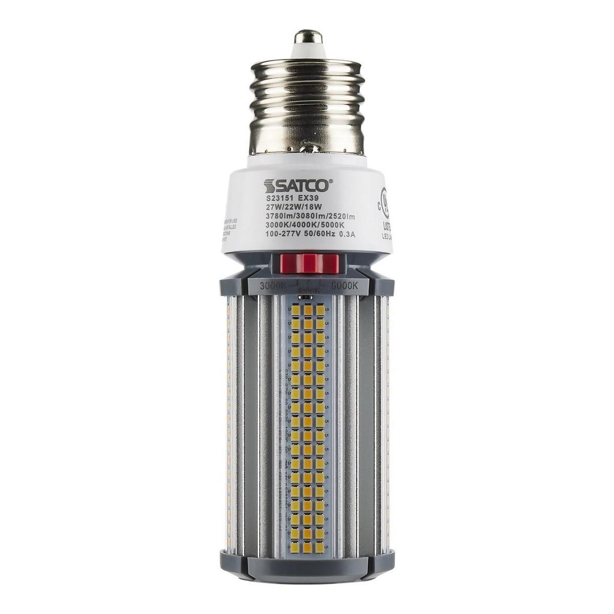 Hi-Pro Retrofit LED Corn Bulb, 27W, 3780 Lumens, Selectable CCT, 30K/40K/50K, EX39 Mogul Extended Base, 120-277V - Bees Lighting