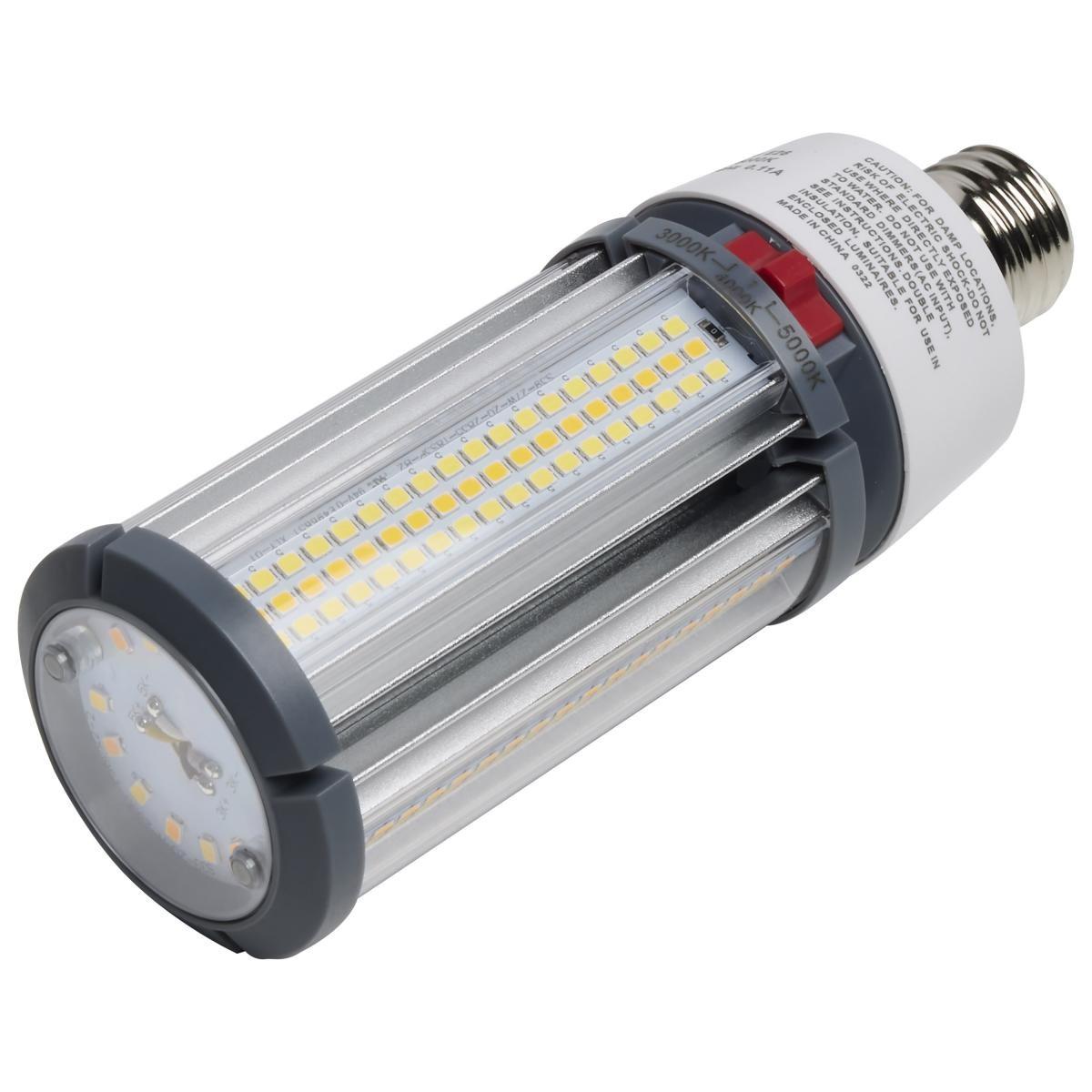 Retrofit LED Corn Bulb, 27W, 3780 Lumens, Selectable CCT, 30K/40K/50K, E26 Base, 347V