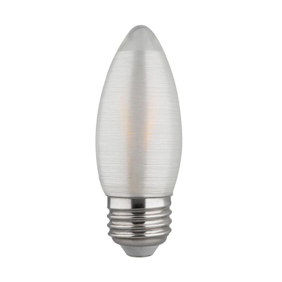 C11 Candle Filament LED Bulb, 2 Watt, 120 Lumens, 2700K, E26 Medium Base, Frosted Finish - Bees Lighting