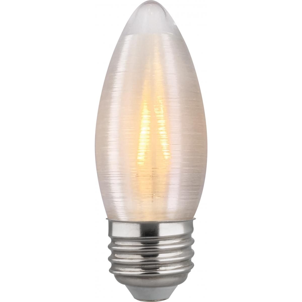 C11 Candle Filament LED Bulb, 2 Watt, 120 Lumens, 2700K, E26 Medium Base, Frosted Finish
