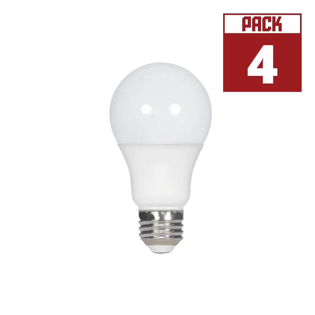 A19 LED Bulb, 100W Equivalent, 10 Watt, 800 Lumens, 3000K, E26 Medium Base, Frosted Finish, Pack Of 4 - Bees Lighting