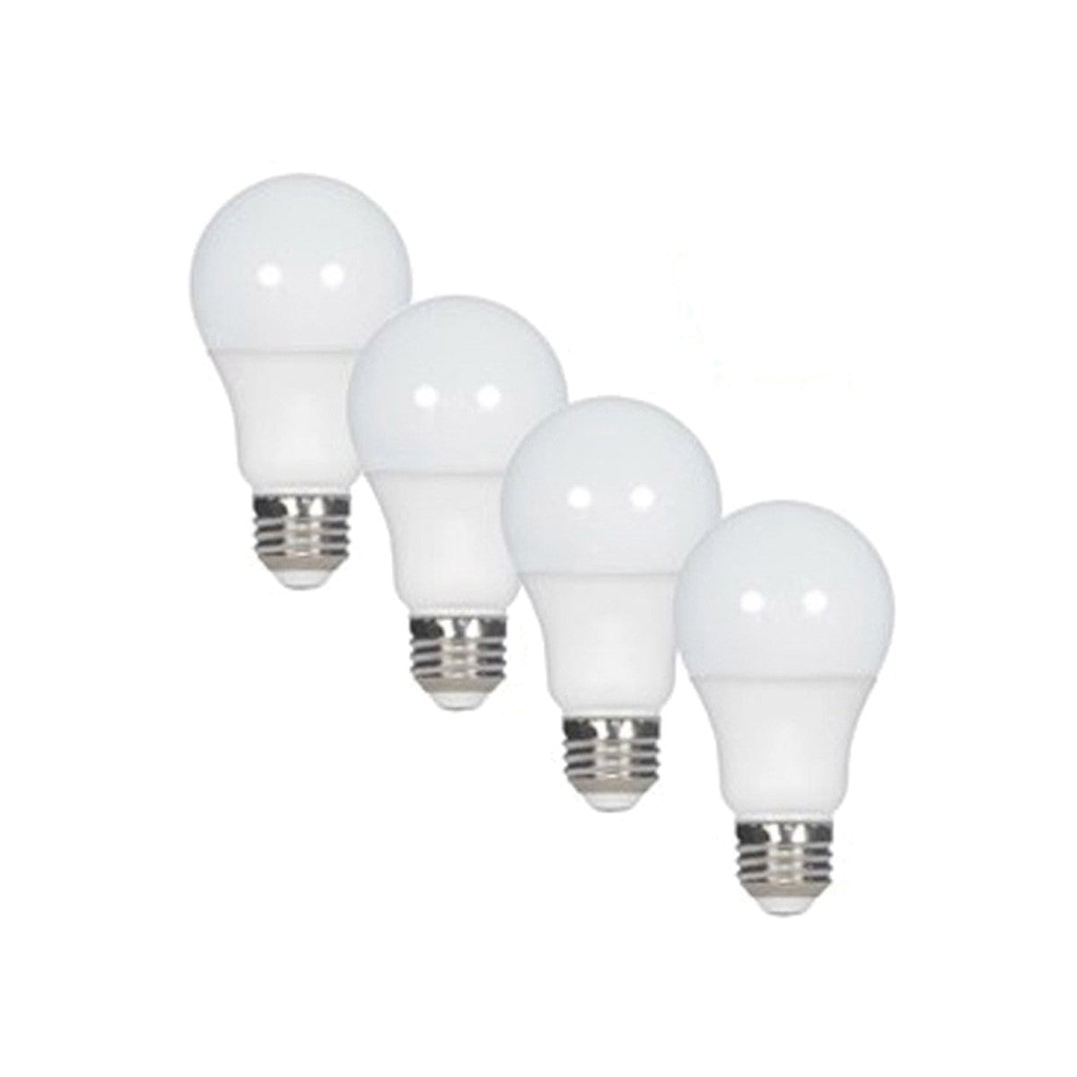 A19 LED Bulb, 60W Equivalent, 10 Watts, 800 Lumens, 3000K, E26 Medium Base, Frosted, Pack of 4 - Bees Lighting
