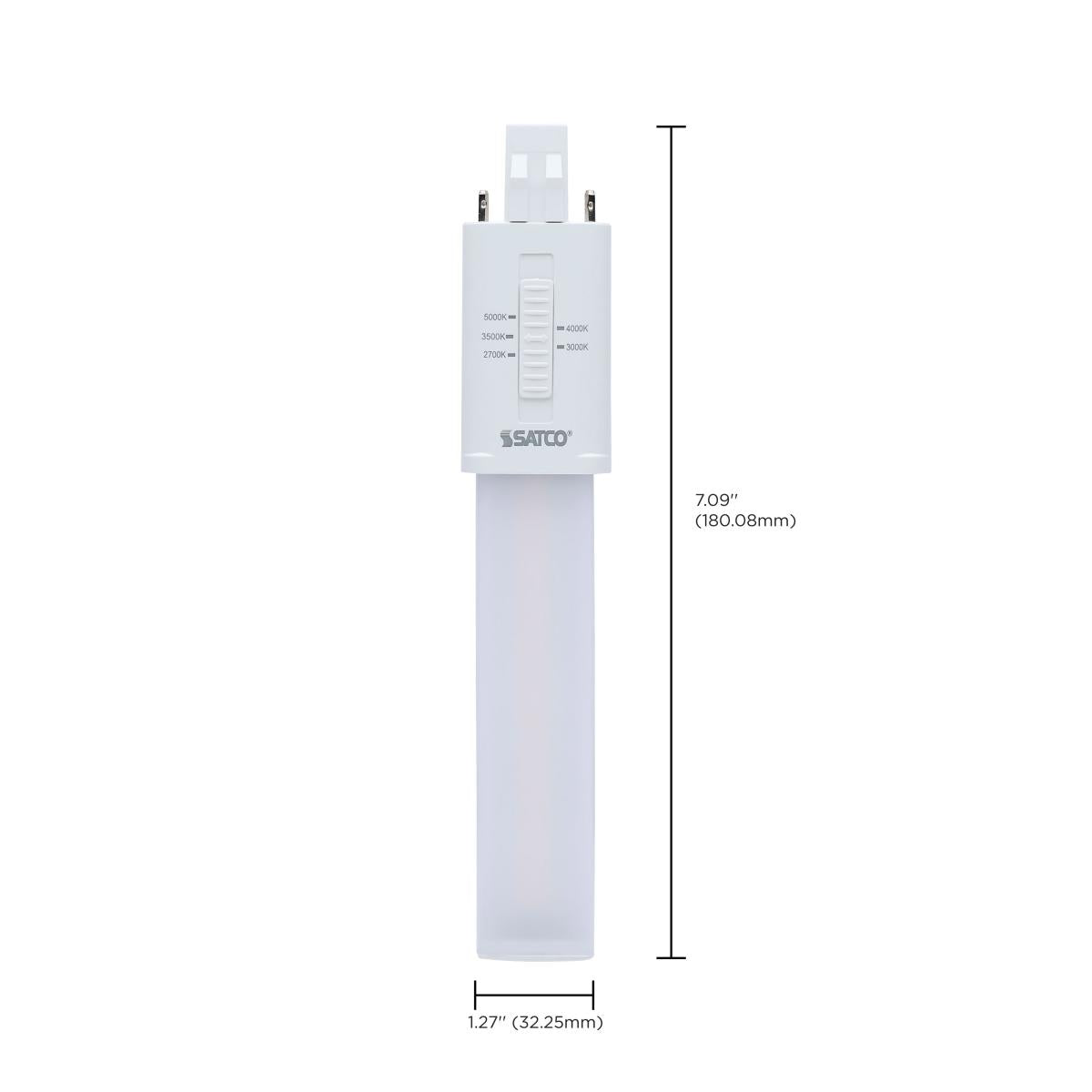 2 pin PL LED Bulb, 6W, 650 Lumens, Ballast Bypass, 27K|30K|35K|40K|50K, GX23 Base