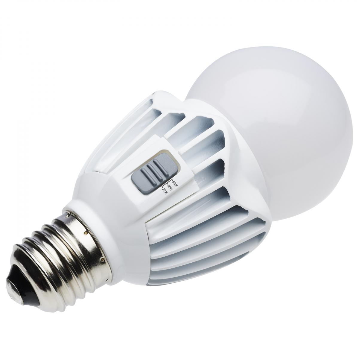Hi-Pro A21 LED Bulb, 150W HID, 20 Watt, 3020 Lumens, Selectable CCT 27K/40K/50K, E26 Medium Base, Frosted Finish