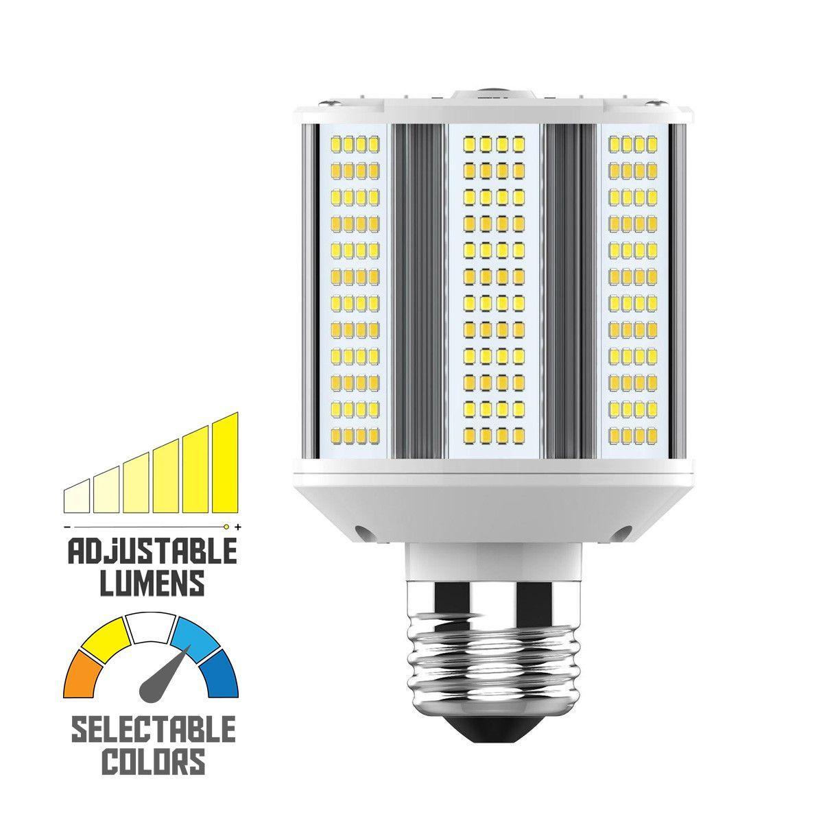 Hi-Pro Wall Pack/Shoebox LED Retrofit Lamp, 20W, 3000 Lumens, Selectable CCT, 30K/40K/50K, E26 Base, 120-277V