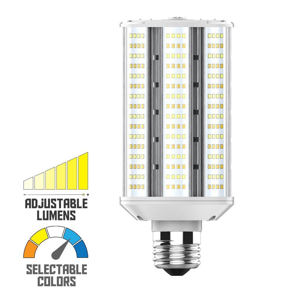 Hi-Pro Wall Pack/Shoebox LED Retrofit Lamp, 40W, 6000 Lumens, Selectable CCT, 30K/40K/50K, E26 Base, 120-277V